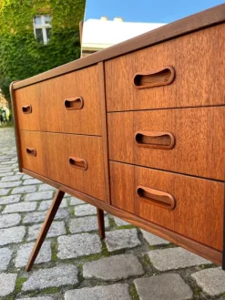 Clearance Pamono Dressing Table in Teak with Patterned Glass Top