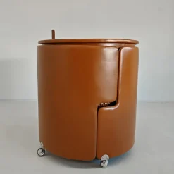Pamono Dressing Table with Dilly Dally Brown Leather Armchair by Luigi Massoni for Frau, 1970s, Set of 2><noscript><img width=