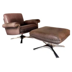 Pamono DS-31 3-Seater Sofa, Armchairs and Ottoman, 1970s, Set of 4> Living Room Sets