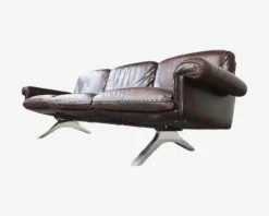 Pamono DS-31 3-Seater Sofa, Armchairs and Ottoman, 1970s, Set of 4><noscript><img width=
