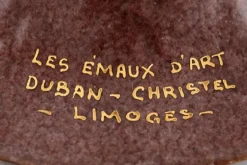 New Pamono Duban Christel for Limoges, Bronze Bowl with Enamel Work, 1940s