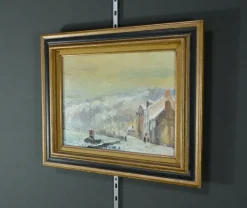 Online Pamono Duboc, Under the Snow, 1980s, Oil on Canvas, Framed