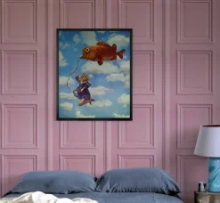 Online Pamono Dusty Pink Panelling Wallpaper