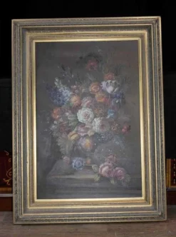 Pamono Dutch Artist, Floral Still Life, Oil Painting, Framed> Classical