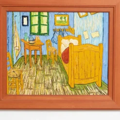 Sale Pamono Dutch Artist Geelong after Van Gogh, The Bedroom, 1970s, Oil Painting, Framed