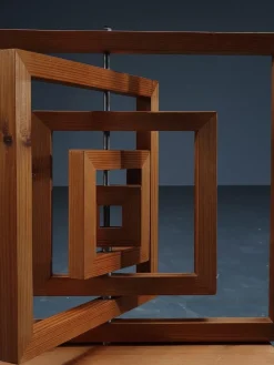 Hot Pamono Dutch Artist, Geometric Sculpture, 1960s, Wood & Iron