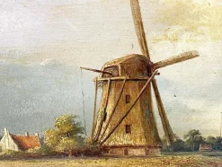 Pamono Dutch Artist, Landscape, 19th Century, Oil on Panel, Framed><noscript><img width=