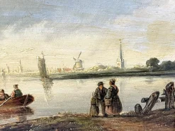 Pamono Dutch Artist, Landscape, 19th Century, Oil on Panel, Framed><noscript><img width=