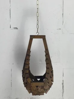 Pamono Dutch Brutalist Folk Art Hanging Plant Holder, 1960s><noscript><img width=