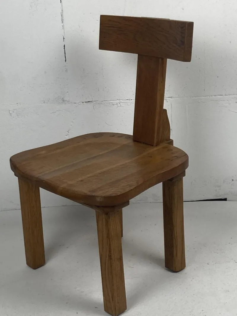 Pamono Dutch Brutalist Oak Low Chair or Childrens Chair, 1970s> Children's Chairs