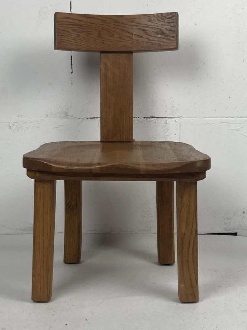 Pamono Dutch Brutalist Oak Low Chair or Childrens Chair, 1970s> Children's Chairs