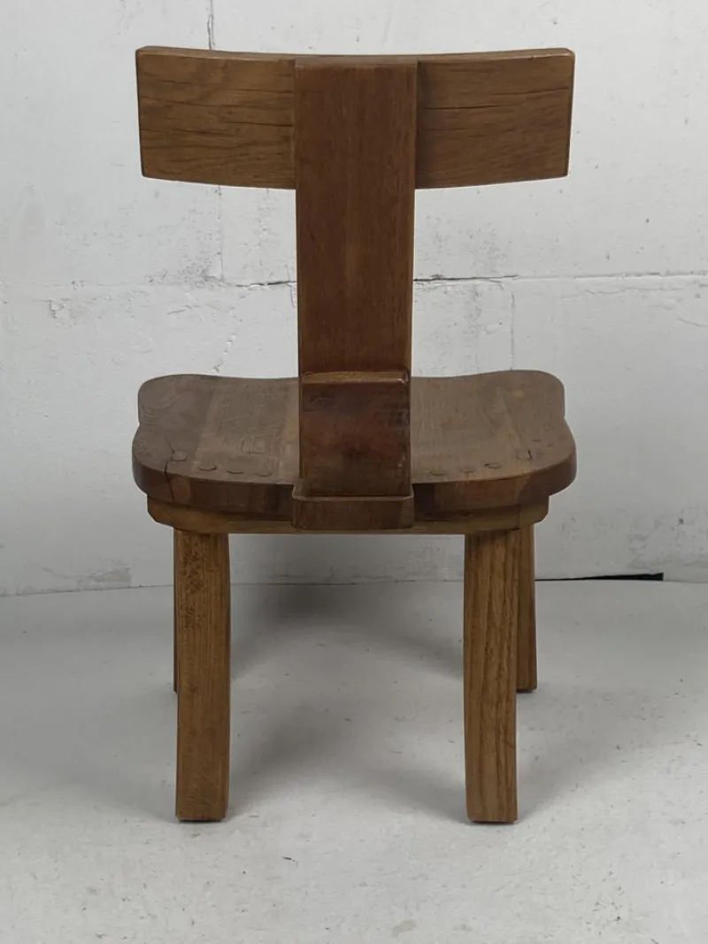Pamono Dutch Brutalist Oak Low Chair or Childrens Chair, 1970s> Children's Chairs
