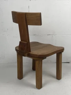 Pamono Dutch Brutalist Oak Low Chair or Childrens Chair, 1970s><noscript><img width=
