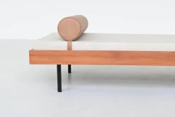 Pamono Dutch Daybed in Teak with Metal and Wool, 1960><noscript><img width=