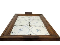 Pamono Dutch Delft Serving Tray with Blue Tiles, 1650s-1700s><noscript><img width=