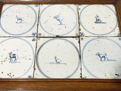 Pamono Dutch Delft Serving Tray with Blue Tiles, 1650s-1700s><noscript><img width=