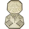 Pamono Dutch Diamant Cut Crystal and Silver Set of Knife Rests with Salt Cellars, 1880s, Set of 12> Salt & Pepper Shakers
