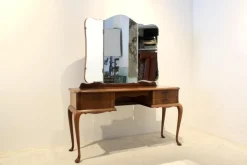 Pamono Dutch Mahogany Dressing Table with Mirror, 1950s