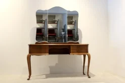 Pamono Dutch Mahogany Dressing Table with Mirror, 1950s
