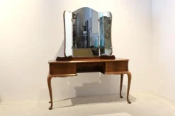 Pamono Dutch Mahogany Dressing Table with Mirror, 1950s
