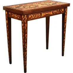 Pamono Dutch Marquetry Card Table, 1840s> Game Tables