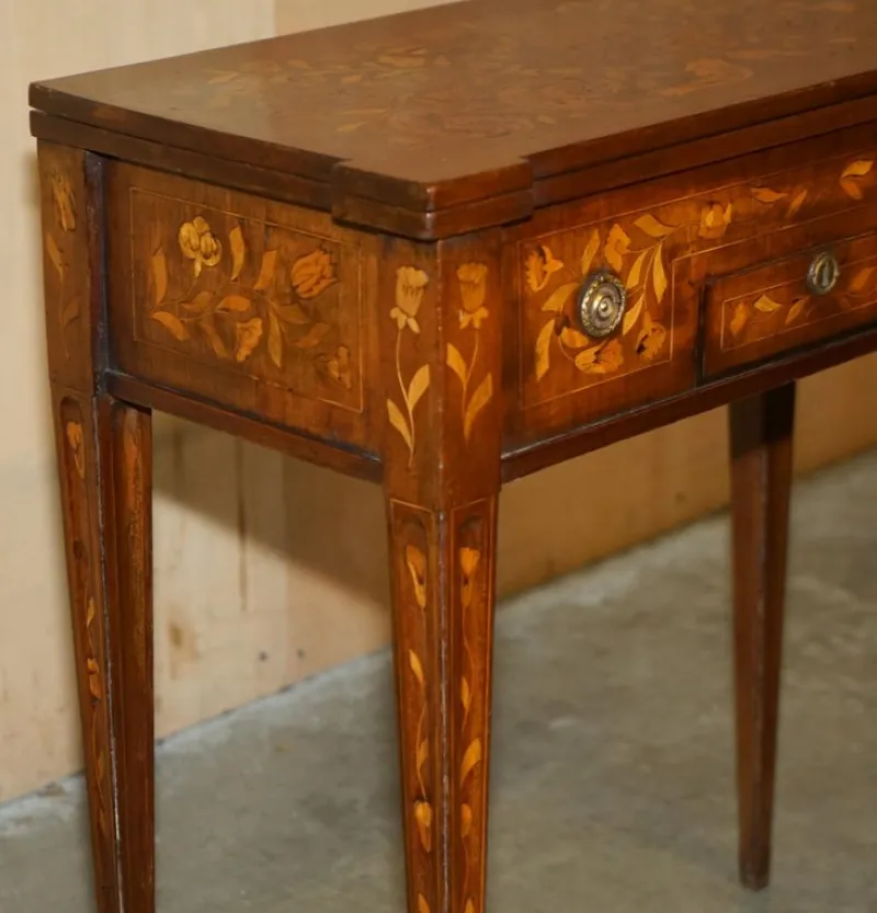 Hot Pamono Dutch Marquetry Inlaid Chess Poker Game Table, 1800