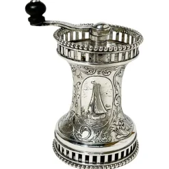 Pamono Dutch Silver Pepper Mill from Vos & Co, 1900s> Dinnerware Accessories