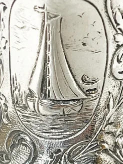 Pamono Dutch Silver Pepper Mill from Vos & Co, 1900s><noscript><img width=