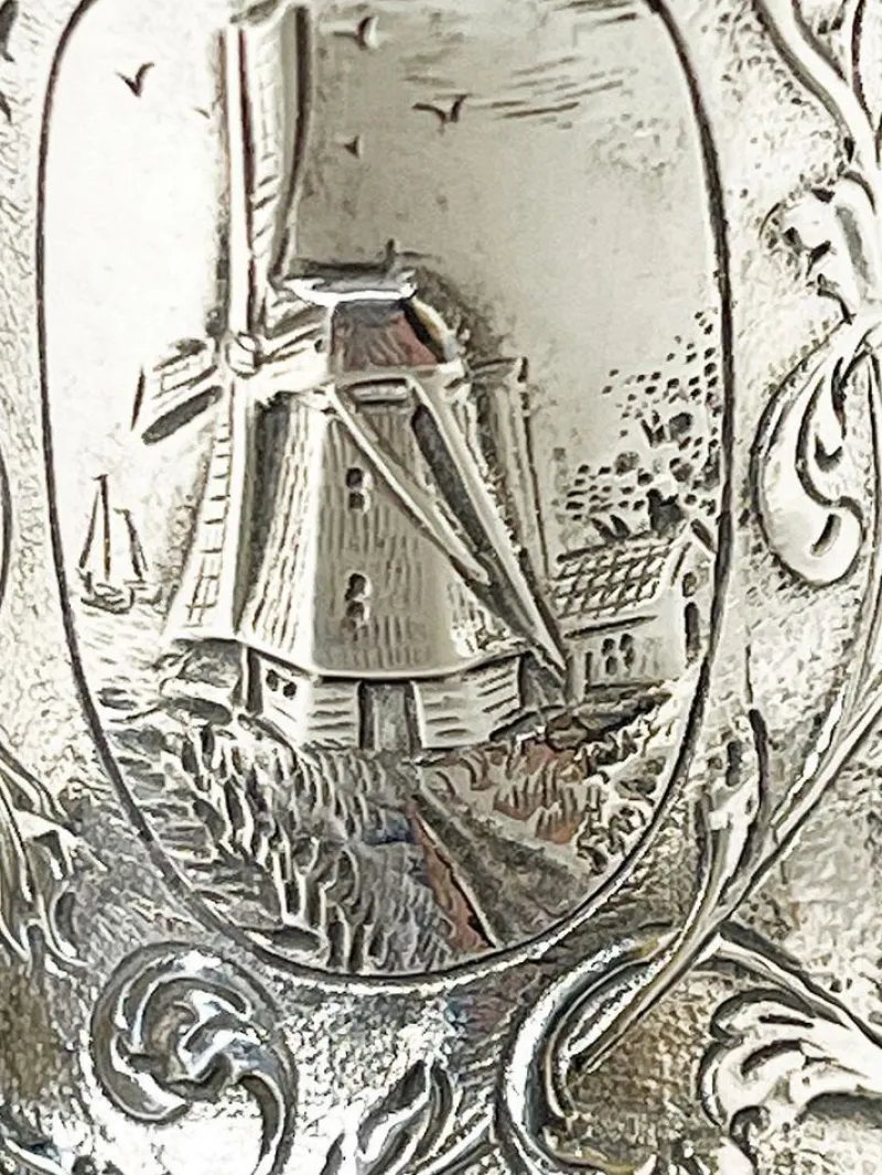 Pamono Dutch Silver Pepper Mill from Vos & Co, 1900s> Dinnerware Accessories