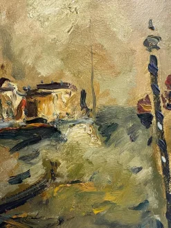 Pamono E. Cappello, Venice, 20th Century, Oil Painting on Canvas, Framed><noscript><img width=