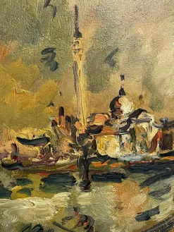 Pamono E. Cappello, Venice, 20th Century, Oil Painting on Canvas, Framed><noscript><img width=