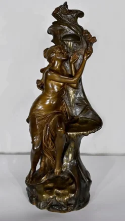Pamono E. Drouot, La Source Sculpture, 1900s, Bronze> Art Nouveau|Sculpture