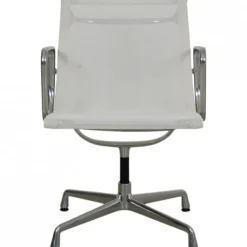 Pamono EA-108 Chair in White Mesh with Aluminium Base by Charles Eames for Vitra> Office Chairs