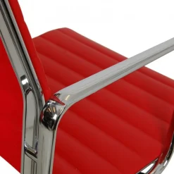 Discount Pamono EA-119 Office Chair in Red Leather by Charles Eames for Vitra