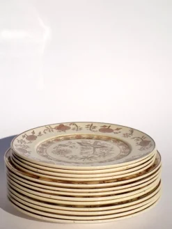 Outlet Pamono Early Chinese Decor Plates from San Richard Society (Ginori), 1890s, Set of 13