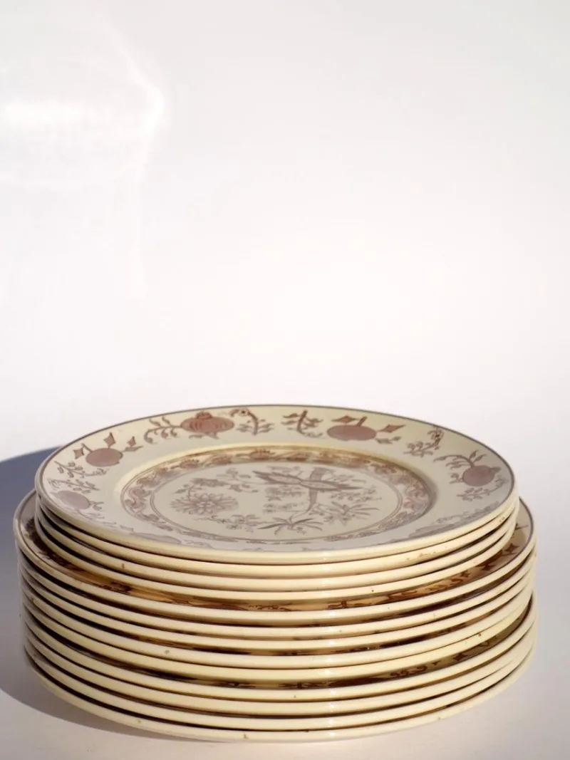 Outlet Pamono Early Chinese Decor Plates from San Richard Society (Ginori), 1890s, Set of 13