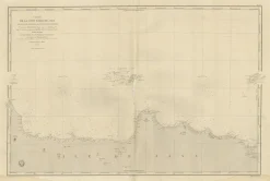 Pamono Early French Nautical Map of the Northern Coast of of Java, Indonesia, 1850s> Wall Decor
