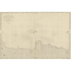 Pamono Early French Nautical Map of the Northern Coast of of Java, Indonesia, 1850s> Wall Decor