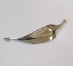 Pamono Early Silver Feather Brooch by Vivianna Torun, 1950