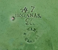 Pamono Early 20th Century Art Nouveau Ceramic Dish with Leave in Relief from Höganäs, Sweden><noscript><img width=