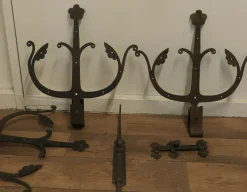 Pamono Early 19th Century Double Castle Door Hinges, Set of 11><noscript><img width=
