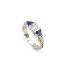 Pamono Early 20th Century Edwardian Ring with Synthetic Sapphire & 0.30 Ct Old-Cut Diamond, 1890s> Rings