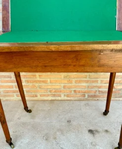 Online Pamono Early 20th Century French Walnut Game Table with Wheels, 1920s