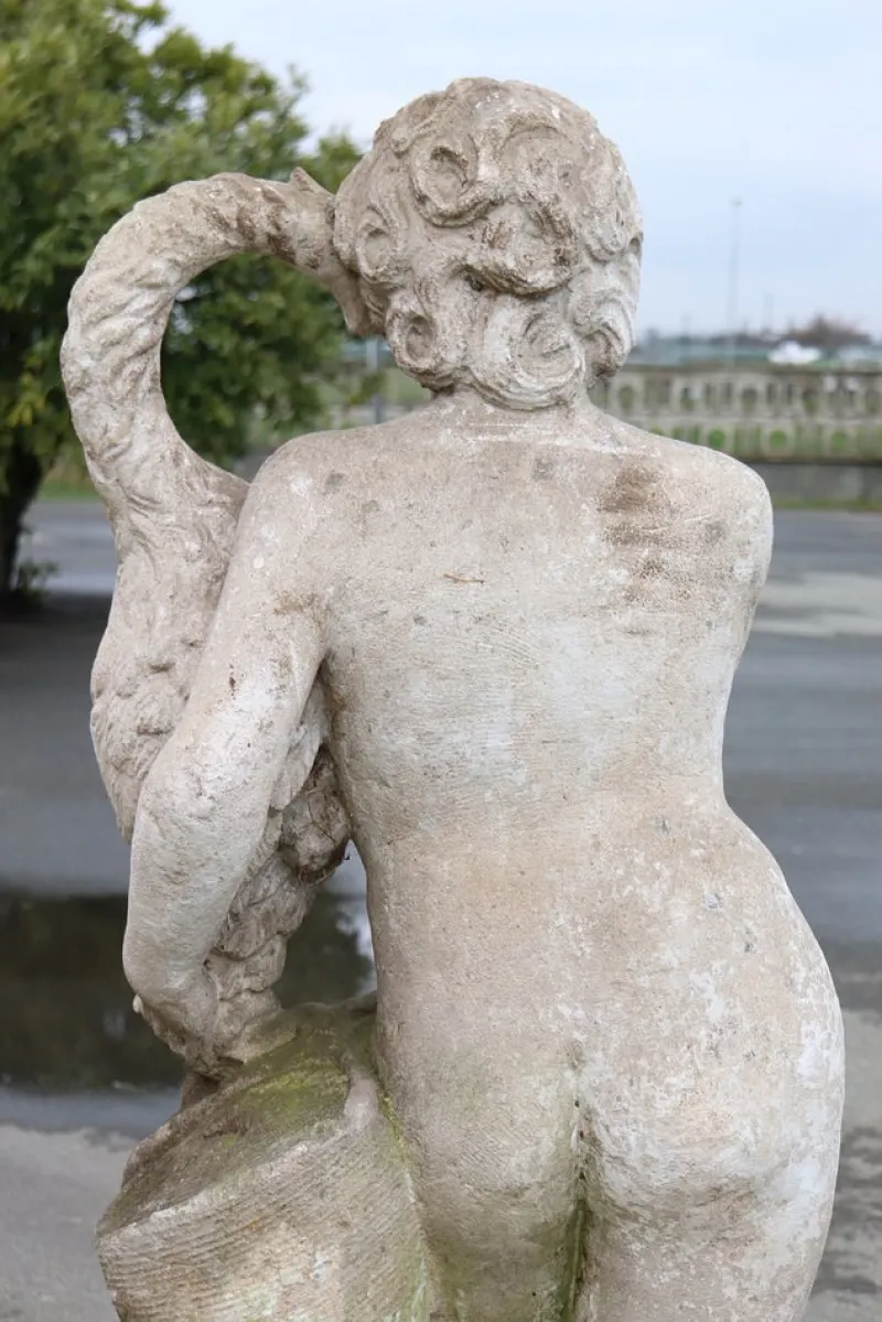 Pamono Early 20th Century Leda and the Swan Garden Statue> Garden Accessories