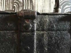 Pamono Early 17th Century Medieval Handcrafted Black Iron Coffer or Box, 1610><noscript><img width=