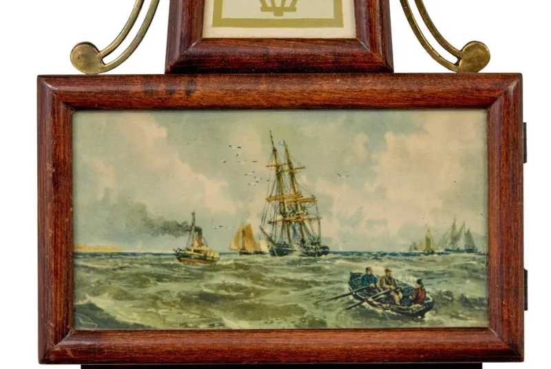 Pamono Early 20th Century New Haven Banjo Wall Clock, 1890s> Clocks