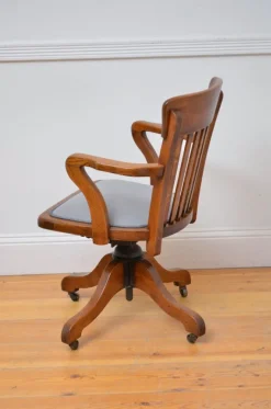 Pamono Early 20th Century Oak Swivelling Desk Chair, 1900> Office Chairs