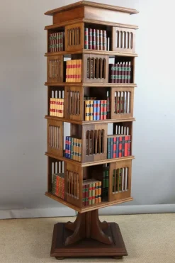 Pamono Early 20th Century Revolving Bookcase, 1890s><noscript><img width=