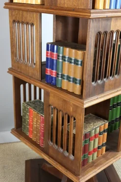 Pamono Early 20th Century Revolving Bookcase, 1890s><noscript><img width=