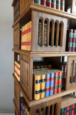 Pamono Early 20th Century Revolving Bookcase, 1890s><noscript><img width=